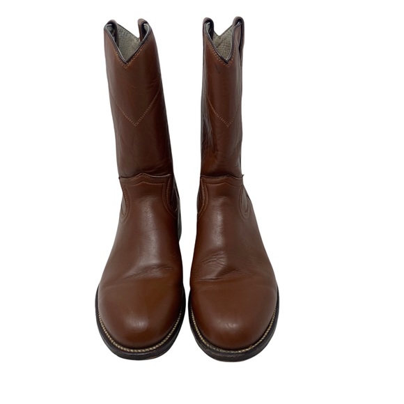 Pecos Bill brown leather Roper cowboy western boots - Picture 2 of 8